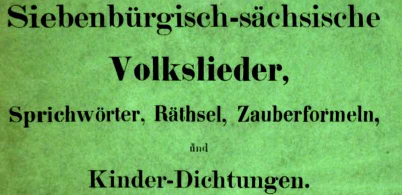 Siebenbürgisch-sächsische Volkslieder