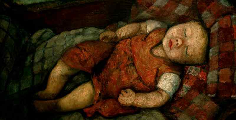 Schlafendes Kind (Paula Modersohn-Becker, um 1900, Ausschnitt) - Schlaflieder