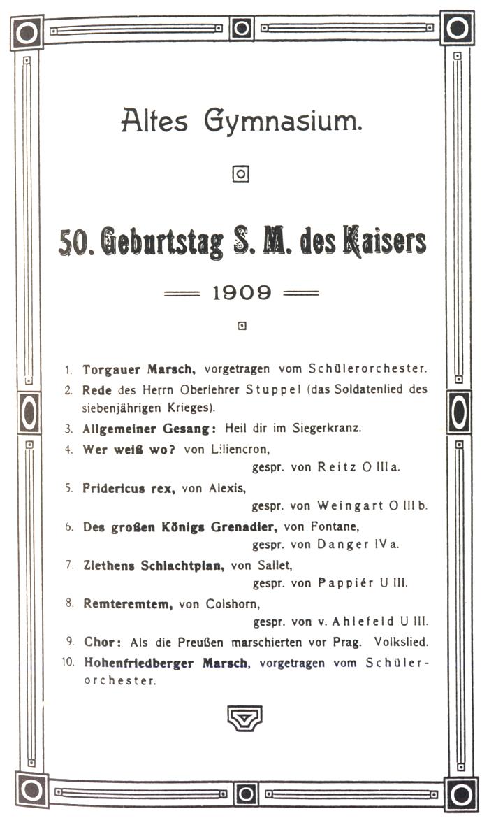 Kaisers Geburtstag 1909