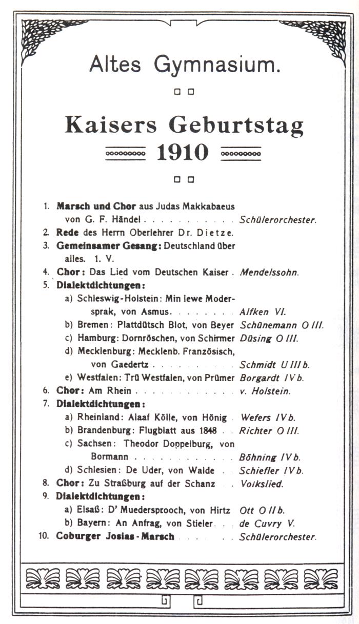 Kaisers Geburtstag 1910