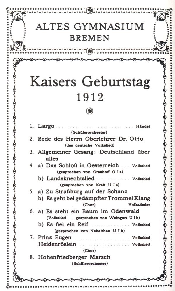 Kaisers Geburtstag 1912