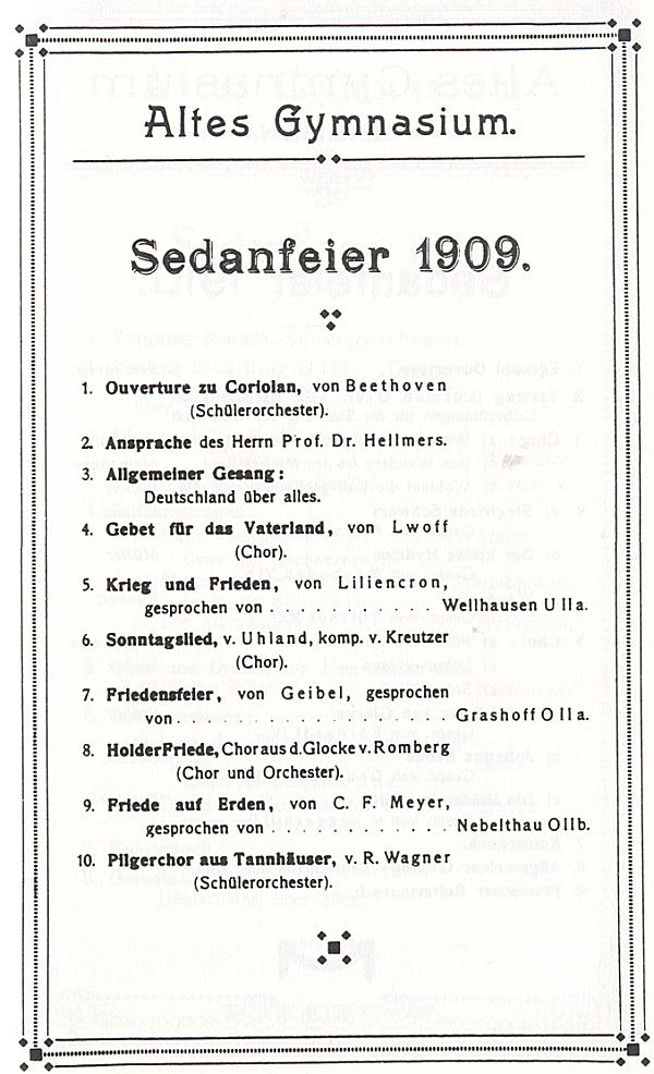 Sedanfeier 1909