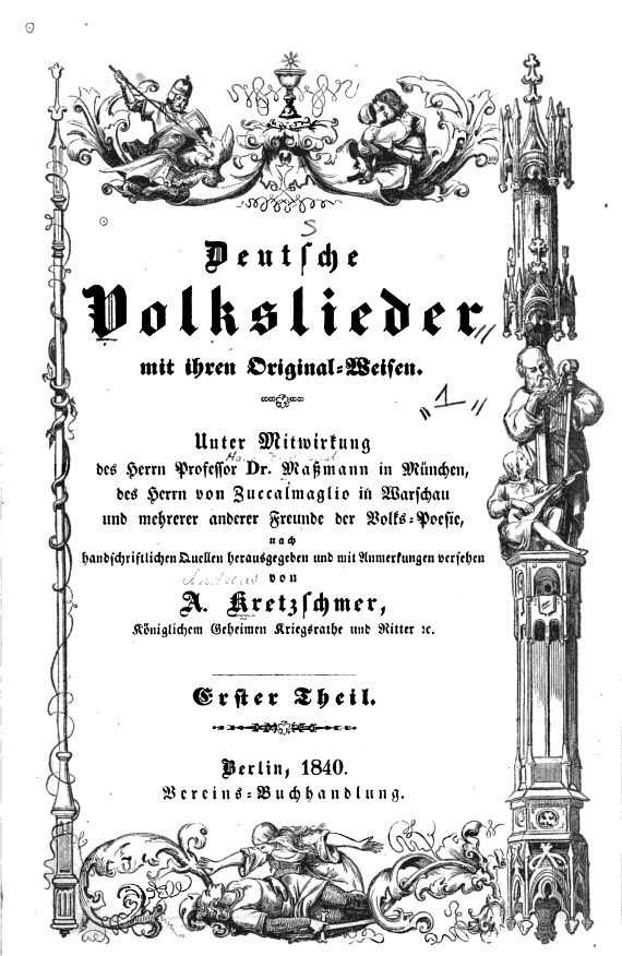 Deutsche Volkslieder mit ihren Original-Weisen 1840-1842