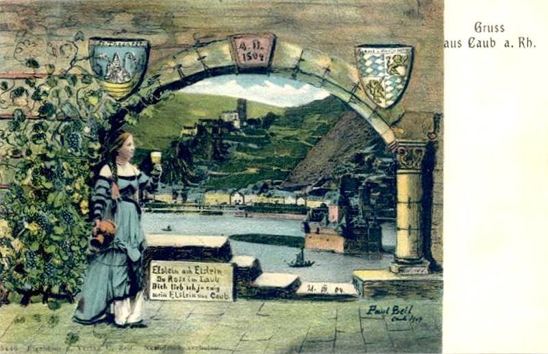 Ansichtskarte von 1904: Elslein von Kaub (von Paul Beil).