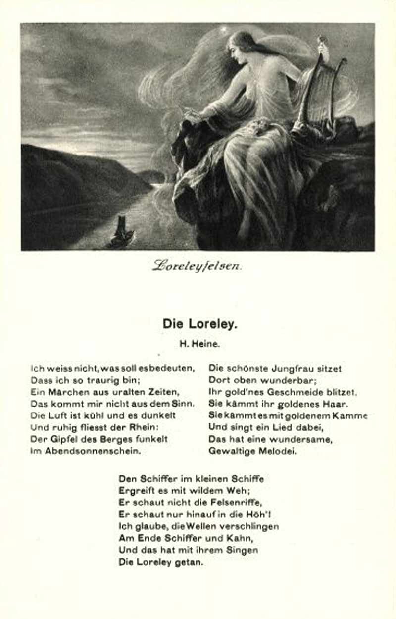 Die Lorelei (Rheinlieder Nr. 8) Liedpostkarte