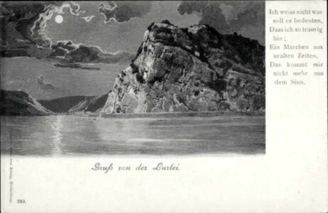 Loreleifelsen im Mondschein