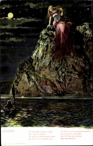 Liedpostkarte mit der Lorelei